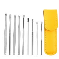 9PCS Ear Cleaner Kit Wax Removal Tool Ear Pick Cleaning Cleanser Spoon Earpick Sticks Earwax Remover Curette Health Care Earpick