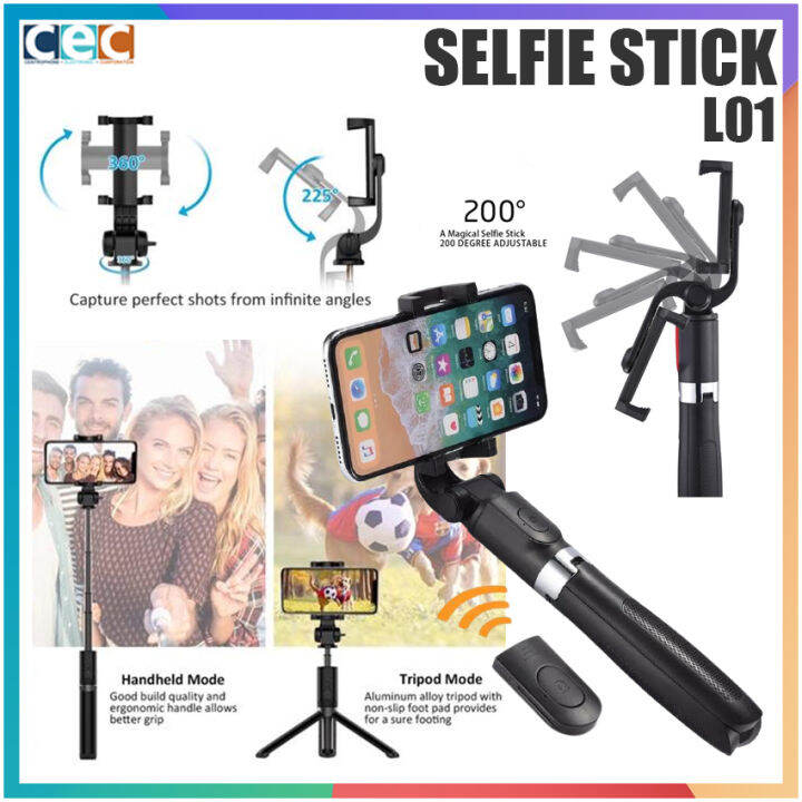 L01 Bluetooth Selfie Stick Tripod Monopod Detachable Wireless Remote