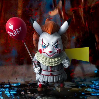 ZZOOI New Stephen Kings It Pennywise Cosplay Pikachu Action Figure Toys Halloween Gift Doll