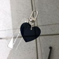 Black Heart-Shaped Acrylic Key Chain Decorative Hook Bag Pendant Chain Ins Style Simple Pendant Aadvertising Key Chain Picture Hangers Hooks