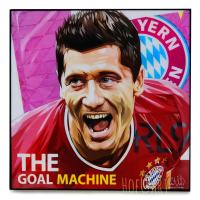 Robert Lewandowski โรเบิร์ต เลวานดอฟสกี Bayern Munich บาเยิร์น มิวนิค รูปภาพ​ติด​ผนัง​ pop art พร้อมกรอบและที่แขวน ฟุตบอล​ กรอบรูป​​ ของขวัญ รูปภาพ