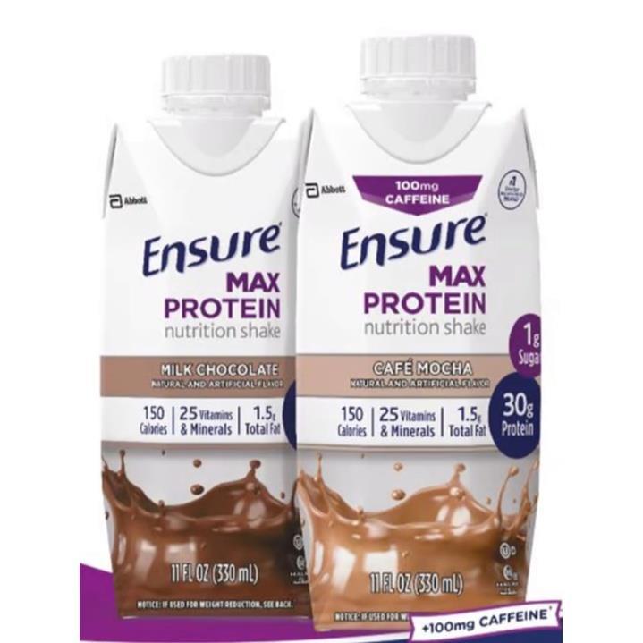 ENSURE Max Protein Nutrition Shake (330ml) Cafe Mocha/Milk Chocolate ...