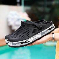 Brand Menks Men Black Garden Casual Aqua Clogs Hot Male Band Sandals Summer Slides Beach Swimming Shoes Mens Slippers