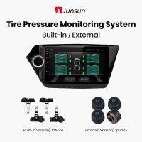 【LZ】☏✟  Junsun-USB Tire Pressure Monitoring Sistema de Alarme TPMS com 4 Sensores Internos Carro DVD Player Navegação Acessórios Carro