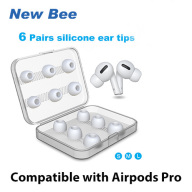 New Bee 6 Pairs Replacement Ear Tips Compatible with Airpods Pro Noise Isolating Silicon Earphone Tips Fit Charge Case (S M L) thumbnail