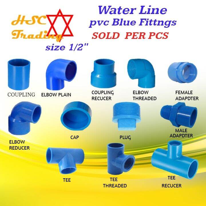 H1326 Water Line/ PVC Blue Fittings 1/2 Size (sold Per Piece) Lazada PH