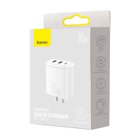 Baseus 30W USB Charger Type C Dual USB ชาร์จเร็ว QC 3.0 อะแดปเตอร์ชาร์จติดผนัง แบบพกพา สําหรับ