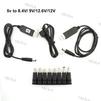 DC Step UP Module USB 5V to 9v 12v 8.4V 12.6V Charging Power Cable Cord To 5521 Multifunctional Plug Male 8tips connector YB23TH