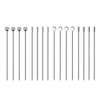 16Pcs Cocktail Picks Appetizer Stainless Steel Skewers for Toothpicks Sticks Fruit Metal Toothpick Martini Stick