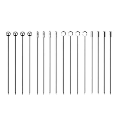 Cocktail Picks Appetizer Stainless Steel Skewers for Toothpicks Sticks Fruit Metal Toothpick Martini Stick 16Pcs