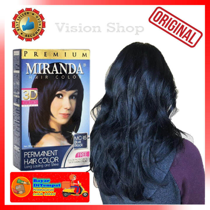 Miranda Premium Hair Color MC15 Blue Black Pewarna Rambut Permanen Tanpa Bleaching Semir Rambut