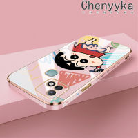 เคส Chenyyyka สำหรับ Infinix สมาร์ท10i ร้อน5 Pro เคสการ์ตูนดินสอสี Shin-Chan ดีไซน์ใหม่บางหรูหราชุบเคสโทรศัพท์ซิลิโคนคลุมทั้งหมดป้องกันเลนส์กล้องเคสนิ่มกันกระแทก