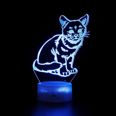 Wolf Dog Cat Rabbit Chicken Animal Figure 3D Night Light for Home Decor Gift 3D Illusion Lamp Droshipping Whosale
