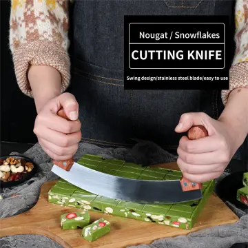 Mezzaluna Salad Chopper - Stainless Steel Rocker Knife for Lettuce