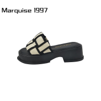 Marquise1997 ้องเท้าผูหญิง รองเท้าแตะลิ่ม รองเท้าแตะเสริมส้นผู้หญิง หลายสี สะดวก ด้านล่างสบาย สง่า FDL2392ZQT 39Z230926