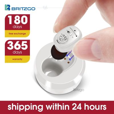 ZZOOI Brizgo Rechargeable Hearing Aid Mini Invisible Digital Sound Amplifier for Deafness Elderly Wireless Aids to Severe hear loss