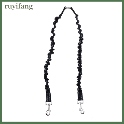 ruyifang Bungee Dog Lead Splitter 1ถึง2สายจูงคู่ข้อต่อแข็งแรงคู่สองทางยืดหยุ่น