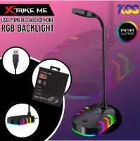 Xtrikeme ไมโครโฟนคอม รุ่น XMC-02 ไมค์สำหรับเล่นเกมส์ มีไฟ RGB ไมค์เกมมิ่ง