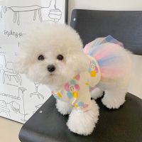 Puppy Colorful Yarn Princess Skirt Summer Dog Clothes Pet Cool Dress Thin Section Teddy Jumper Than Bear Cute Skirt Dresses