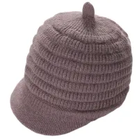 Womens Winter Warm Thick Visor Beanie Hat Female Knitted Slouchy Hats Newsboy Cap