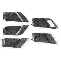 Car Carbon Fiber Black Inner Inner Door Handle Cover for Toyota Prius 60 Series 20-23