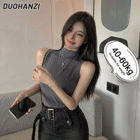 DUOHANZI เสื้อเสื้อยาวปิดถึงก้นผู้หญิง,เสื้อแขนกุด Racerback Camisole Spice เสื้อยืดครึ่งคอเต่ารัดรูปกระชับสัดส่วน