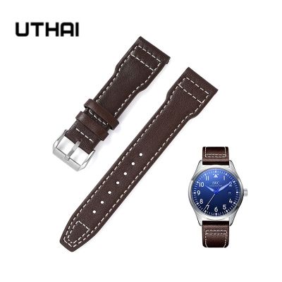 Watch Strap Genuine Leather Straps 20mm 21mm 22mm Watch Accessories High Quality Brown black Colors men 39;s Watchbands UTHAI Z91