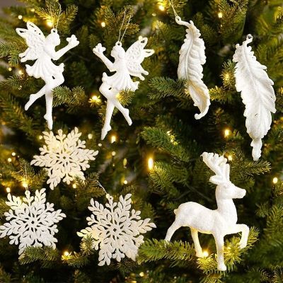 [สินค้าคริสต์มาส] จี้ต้นคริสต์มาส เกล็ดหิมะ นางฟ้า กวาง สําหรับแขวนตกแต่งบ้าน ปาร์ตี้ปีใหม่ 5211033▲▼▥