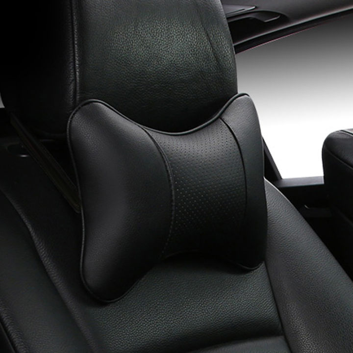 หมอนรองคอในรถยนต์หนัง-pu-1แพ็คพนักพิงศีรษะสำหรับบรรเทาอาการปวดศีรษะ-filled-fiber-breathable-universal-car-pillow