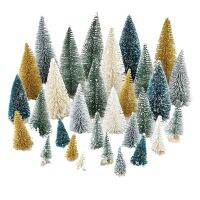 30 Piece Miniature Pine Trees Sisal Trees with Wood Base As Shown Sisal Silk + Wood for Miniature Scenes, Tabletop Decorecture Trees