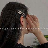 【cw】 French Pearl Clip Hair Clip Hairpin R Hong Kong Style Cropped Hair Clip Word Clip Korean Exquisite Bang Side Clip