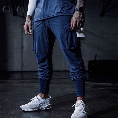 US SIZE Mens Gym Quick Drying Running Jogging Cargo Pants Man Long Trousers Fitness Sweatpants Casual Sport Trackpants
