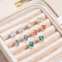 jpegshop - square gem earring