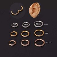 1 Piece Hoop Earrings Lobe Helix Piercing with 6/8/10mm