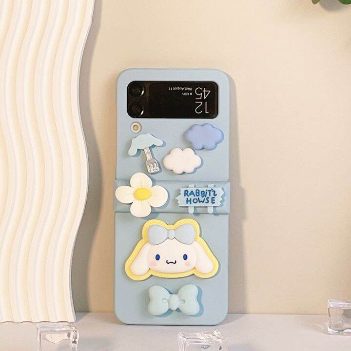 shine-electron-sanrio-kuromi-cinnamoroll-เคสโทรศัพท์สำหรับ-samsung-galaxy-z-flip-3-5g-zflip3-z-พลิก4-flip3-zflip-flip4เคส-pc-แบบแข็ง