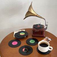 【CW】♨  2/4/6pcs Vinyl Cup Coaster Anti-slip Coasters Resistant Music Drink Mug Table Placemat