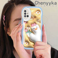 Chenyyka เคส M40s ลายการ์ตูนปลอกสำหรับ Samsung กาแลคซี A51 4G A51 5G เคสลาย3D รูปดอกไม้เป็ดดีไซน์ใหม่ลายคลื่นขอบเคสมือถือกันกระแทกแบบใสเนื้อนุ่มปลอกโปร่งใสลายกล้องถ่ายรูปอ่อนโยนแบบเรียบง่าย