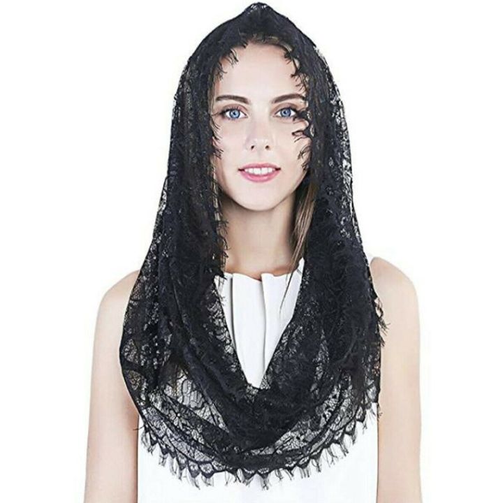 Spanish Style Lace Traditional Vintage Mantilla Veil Latin Mass Head ...