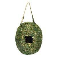 Hummingbird House สำหรับแขวนภายนอกขนาดเล็ก Wren Finch บ้านสำหรับ Nesting ทอ Hummingbird Nest สีเขียว Moss Garden Decor