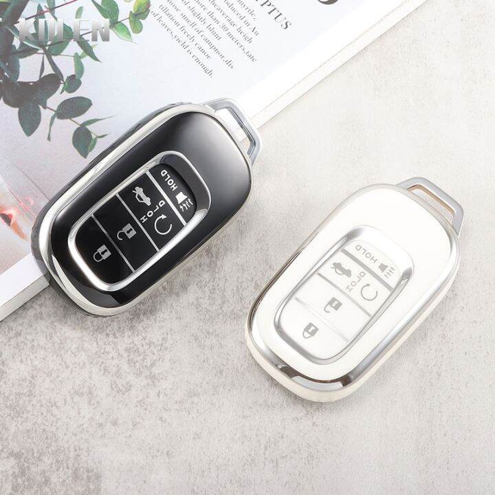 cw-tpu-car-remote-key-case-cover-shell-fob-for-honda-civic-accord-vezel-2022-5-buttons-key-protector-accessories-keyless-keychain