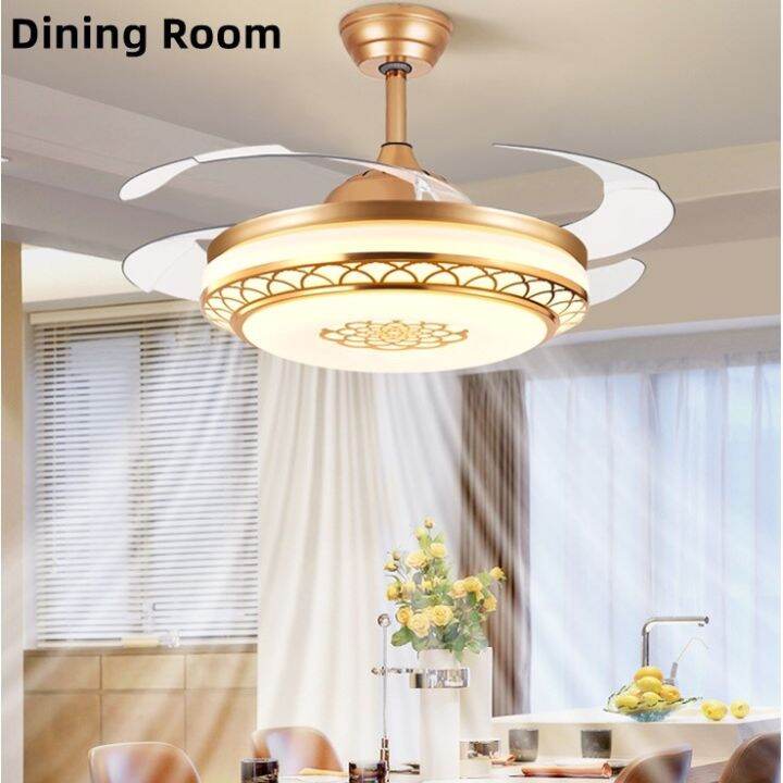 (Manila Stock COD)Invisible Ceiling Fan with Light Tricolor Ceiling Fan