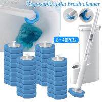 ▽ Wall-mounted Disposable Toilet Brush Cleaner with 8/16/24PCS Brush Head Bathroom Long Handle Cleaning Brush Toilet Accessories