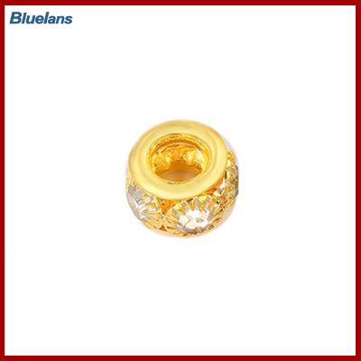 Bluelans®100ชิ้นพลอยเทียมลูกปัดร้อยเงางาม8มม. 6เม็ดเครื่องประดับทองแดงแบบทำมืออุปกรณ์งานฝีมือ