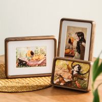 [COD] walnut solid mortise and tenon rounded corners 6-inch photo frame set washing photos of log picture mounting printing