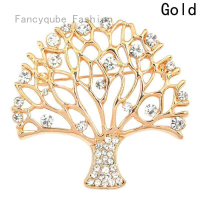 Fancyqube เครื่องประดับแฟชั่นต้นไม้แห่งชีวิต rhinestone เข็มกลัด Pin พรรคสวมใส่คริสตัลทรอปิคอลเข็มกลัด Pin