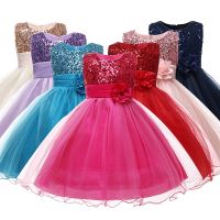 Girl Clothing Flower Sequins Dress For Christmas Halloween Brithday Party 3-10Y Kid Princess Tutu Dresses Child Vestidos Clothes  by Hs2023