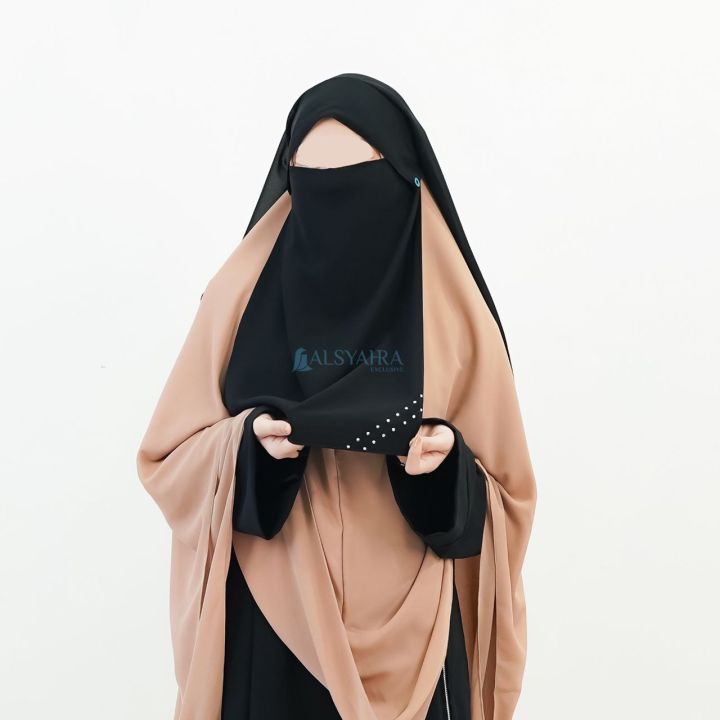 Alsyahra Exclusive Niqab Yaman Poni Raudhah Andalusia Sifon Silk Jetblack Lazada Indonesia