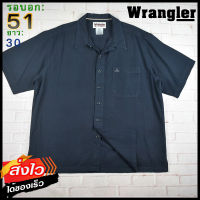 Wrangler®แท้ อก 51 เสื้อเชิ้ตผู้ชาย แรงเลอร์ สีดำ แขนสั้น เนื้อผ้าดี