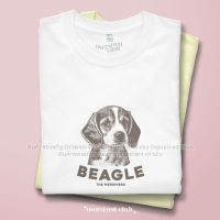 เสื้อยืดสกรีนลาย Vintage Minimal, Beagle [Classic Cotton 100% by Oversized Club]