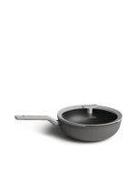 BERGHOFF + กระทะทรงวอคพร้อมฝาอะลูมิเนี่ยมเคลือบ Non-Stick Fernogreen Leo 28ซม รุ่น 3950171 4.2 ลิตร สีเทา